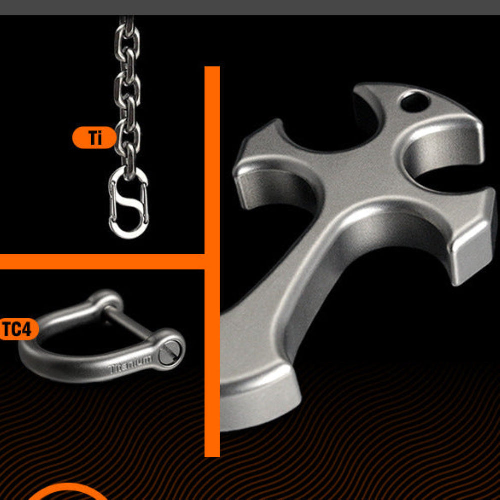 Titanium Alloy Self-Defense Cross Pendant EDC Tool