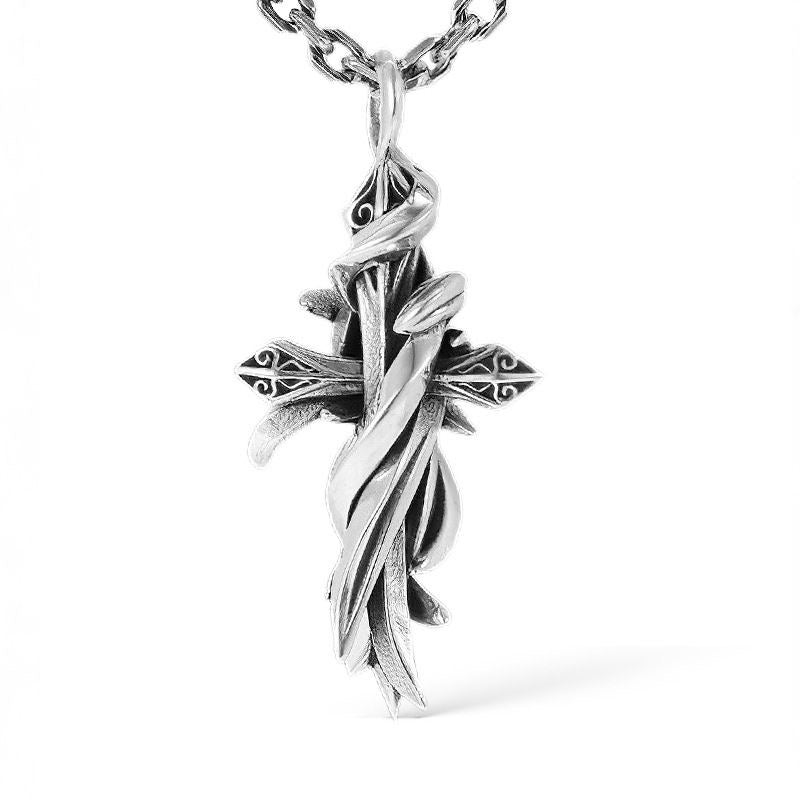 INS Thorn Cross Necklace Street Style Unisex Only $9.9