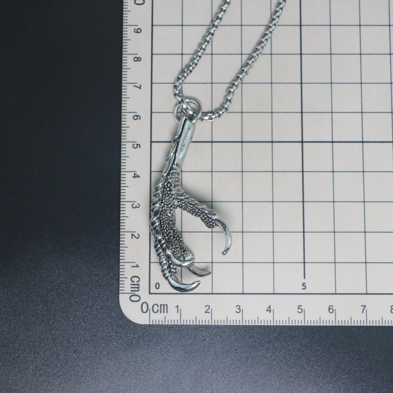 Eagle Claw Pendant Necklace – Gothic Punk Bird Talon Jewelry for Men & Women, Dark Street Style