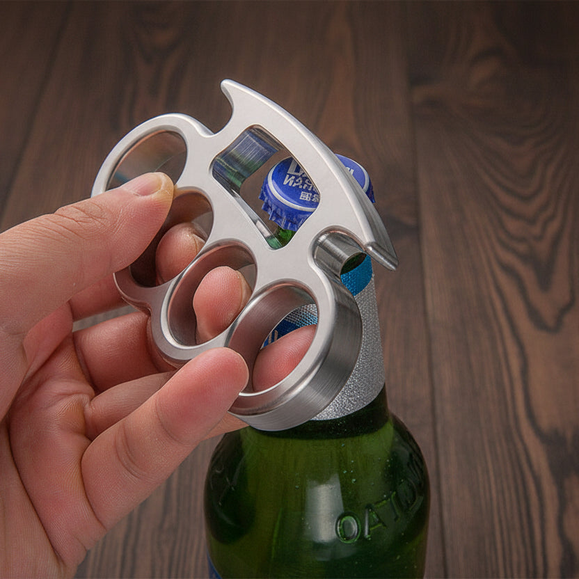 2026 New Four Finger Metal Knuckle Duster Bottle Opener