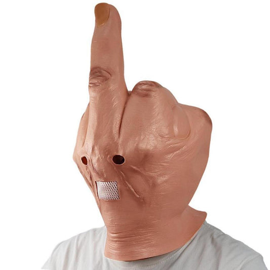 Middle Finger Hand Mask – Funny Halloween Costume Headpiece