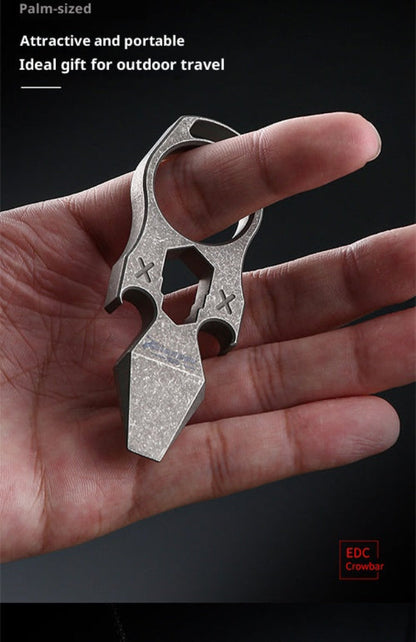 EDC Multi-Tool Self-Defense Keychain - Titanium Alloy with Brass Knuckle