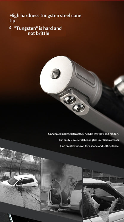 Titanium tactical pen with durable tungsten steel tip and carbon fiber body
