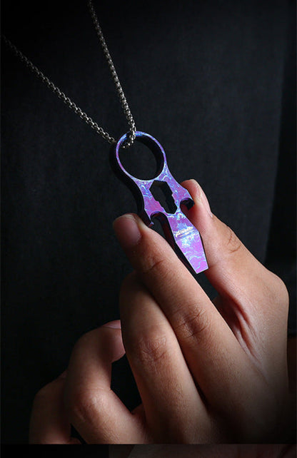 EDC Multi-Tool Self-Defense Keychain - Titanium Alloy with Brass Knuckle