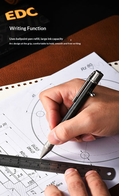 Titanium EDC pen with smooth writing performance and G2 refill compatibility
