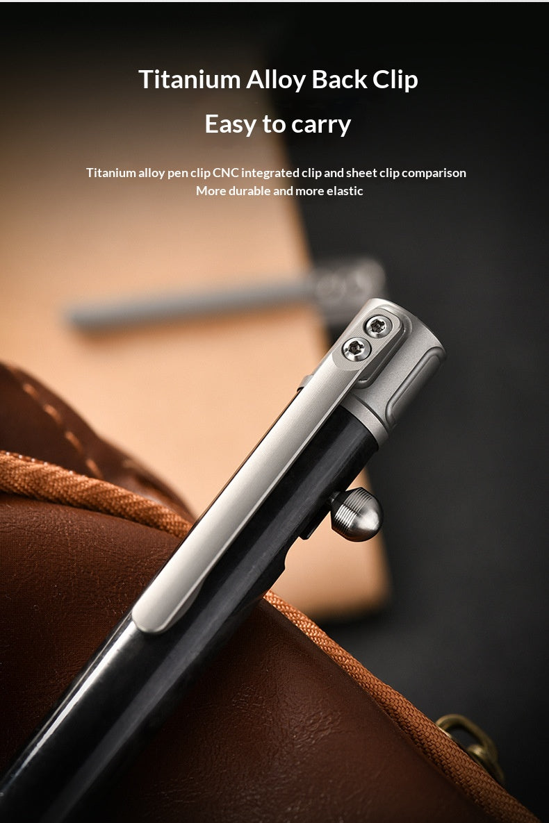 Professional titanium writing pen suitable for office business and travel use
