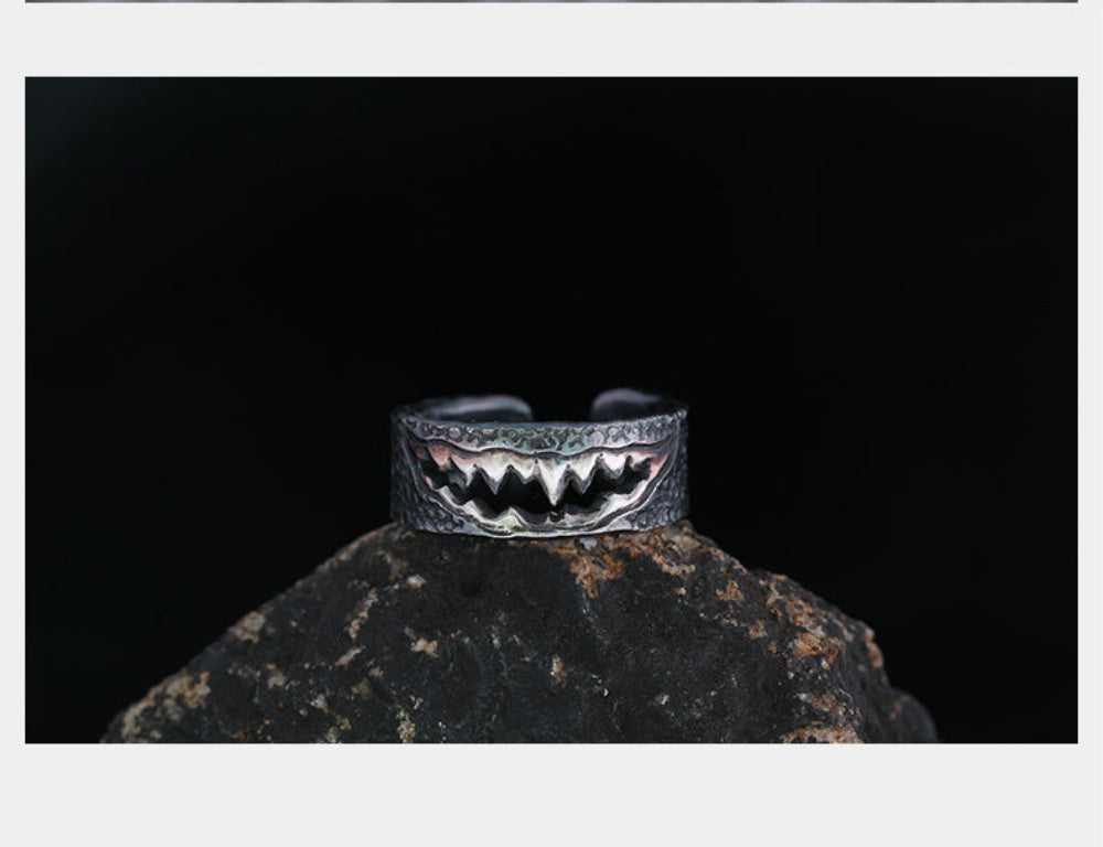 Venom PureSilver Plated Brass Adjustable Ring-- Handmade