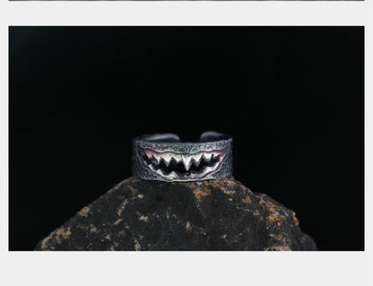 Venom PureSilver Plated Brass Adjustable Ring-- Handmade
