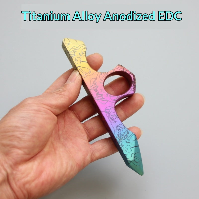 handcrafted heat colored titanium utility gear