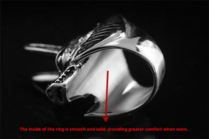 Wolf Head Full Stainless Steel Self Defense Ring – Gothic Style Jewelry
