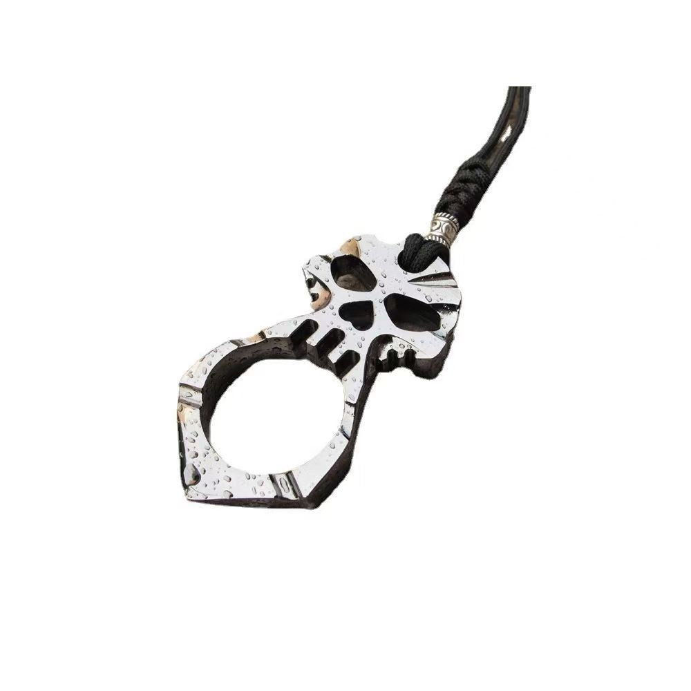 9R18MOV Stainless Steel EDC Keychain Multi Tool with Skull Design