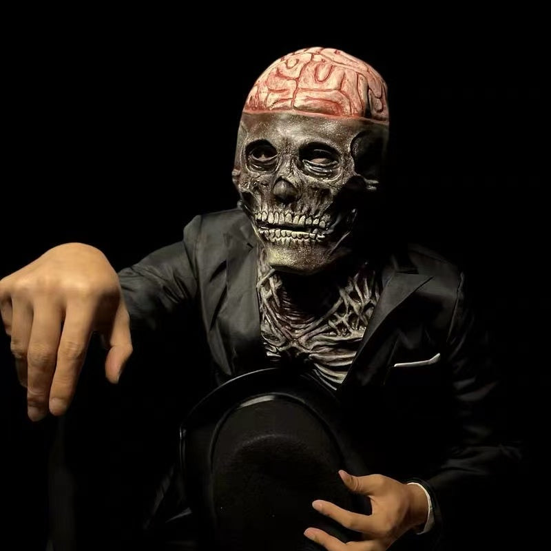 Exposed-Brain Movable-Jaw Skull Mask