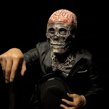 Exposed-Brain Movable-Jaw Skull Mask