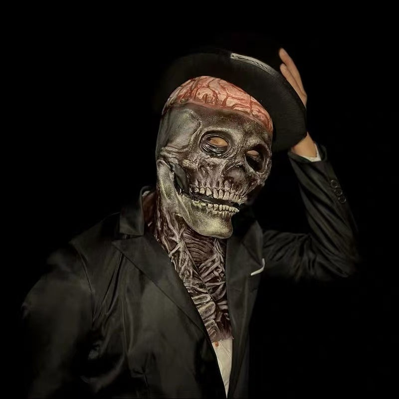 Exposed-Brain Movable-Jaw Skull Mask