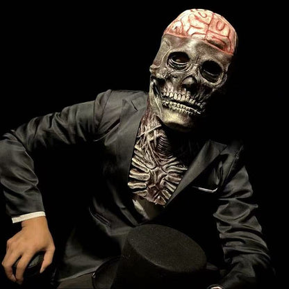 Exposed-Brain Movable-Jaw Skull Mask