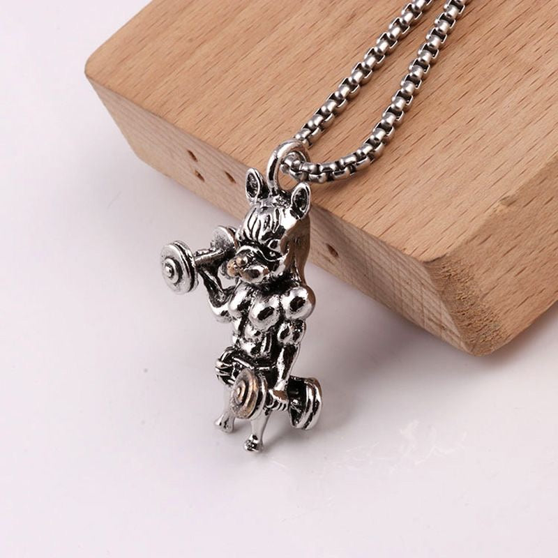 Bulldog Muscle Necklace Men’s Gym Pendant Creative Only $9.9