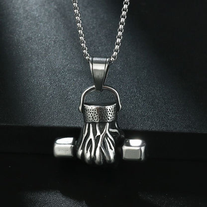 Vintage Dumbbell Necklace Unisex Pendant Trendy Only $9.9