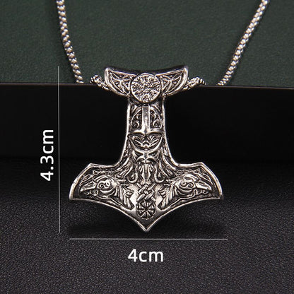 Viking Raven Axe Necklace Men’s Punk Pendant Only $9.9