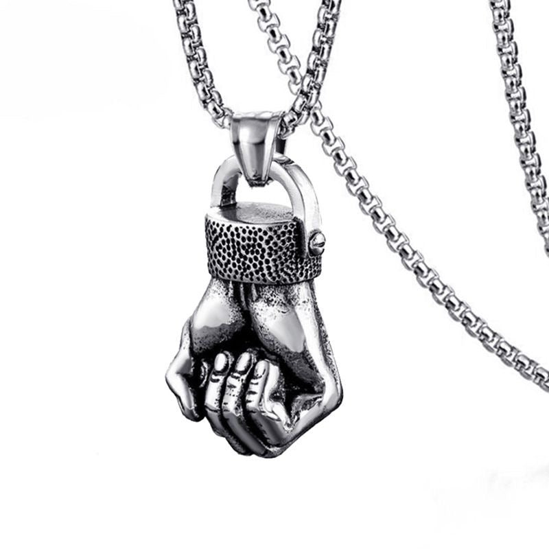 Punk Fist Pendant Necklace Men’s Hip-Hop Street Style Only $9.9
