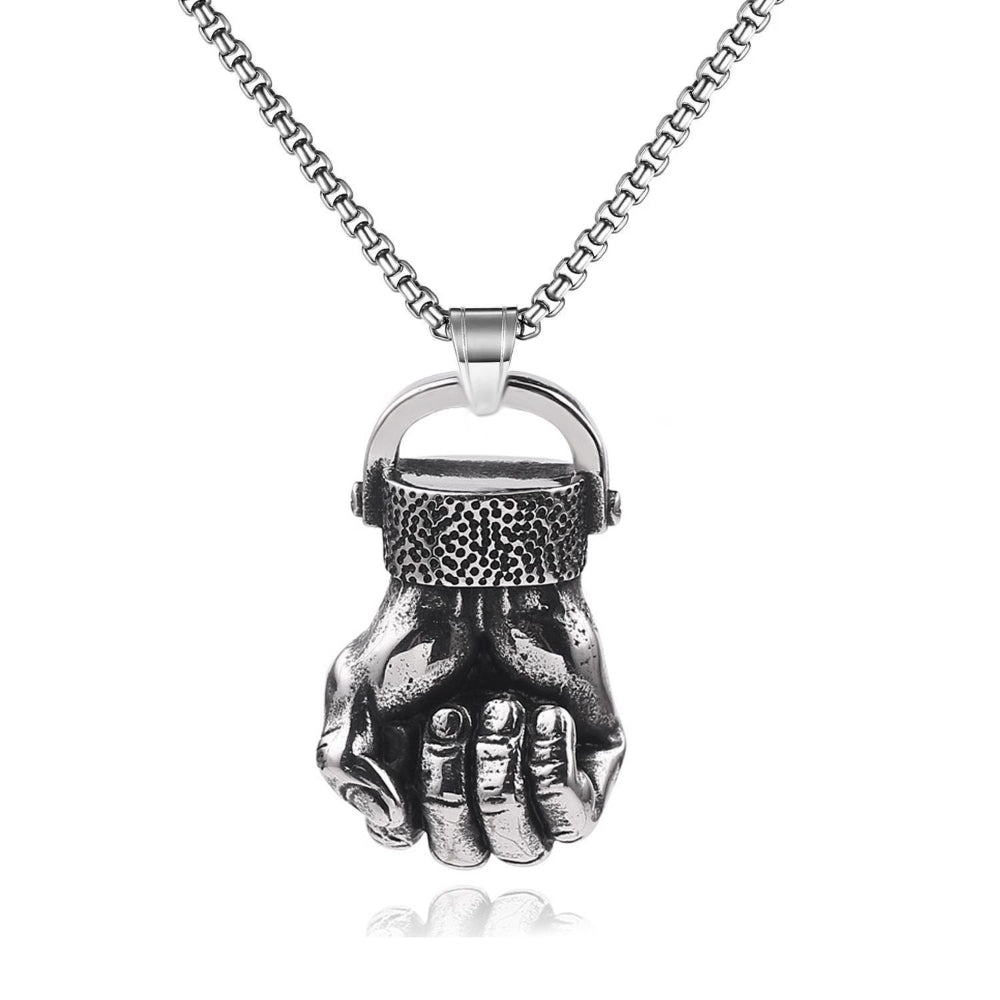 Punk men’s fist pendant necklace hip-hop street accessory