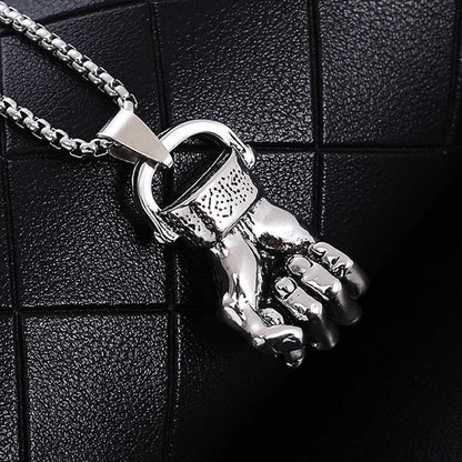Punk Fist Pendant Necklace Men’s Hip-Hop Street Style Only $9.9