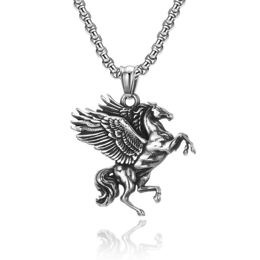Pegasus wing necklace punk unisex pendant