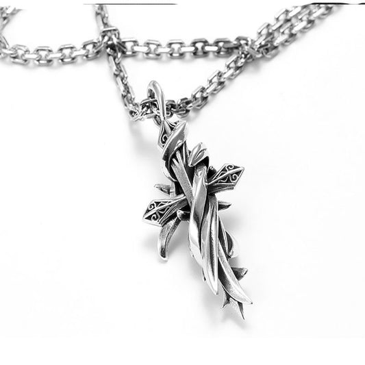 Thorn cross necklace INS hip-hop unisex pendant
