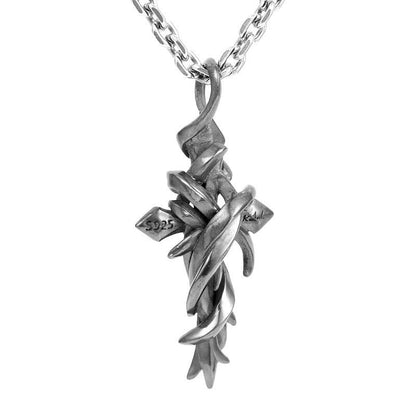 INS Thorn Cross Necklace Street Style Unisex Only $9.9