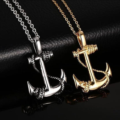 Anchor Pendant Necklace – Pirate Ship Wheel Hook Jewelry Punk Vintage Nautical Necklace for Men & Women