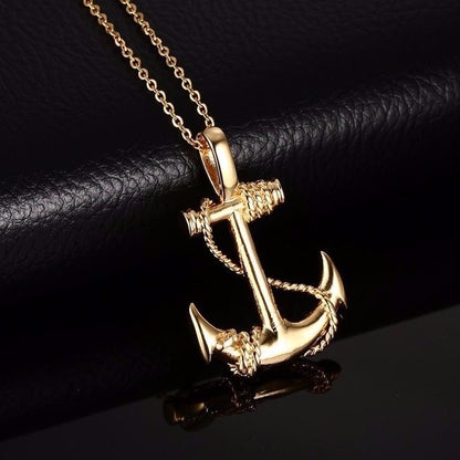 Anchor Pendant Necklace – Pirate Ship Wheel Hook Jewelry Punk Vintage Nautical Necklace for Men & Women