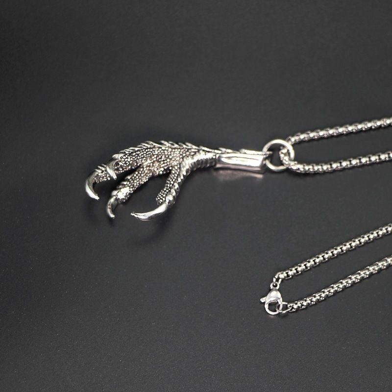 Eagle Claw Pendant Necklace – Gothic Punk Bird Talon Jewelry for Men & Women, Dark Street Style