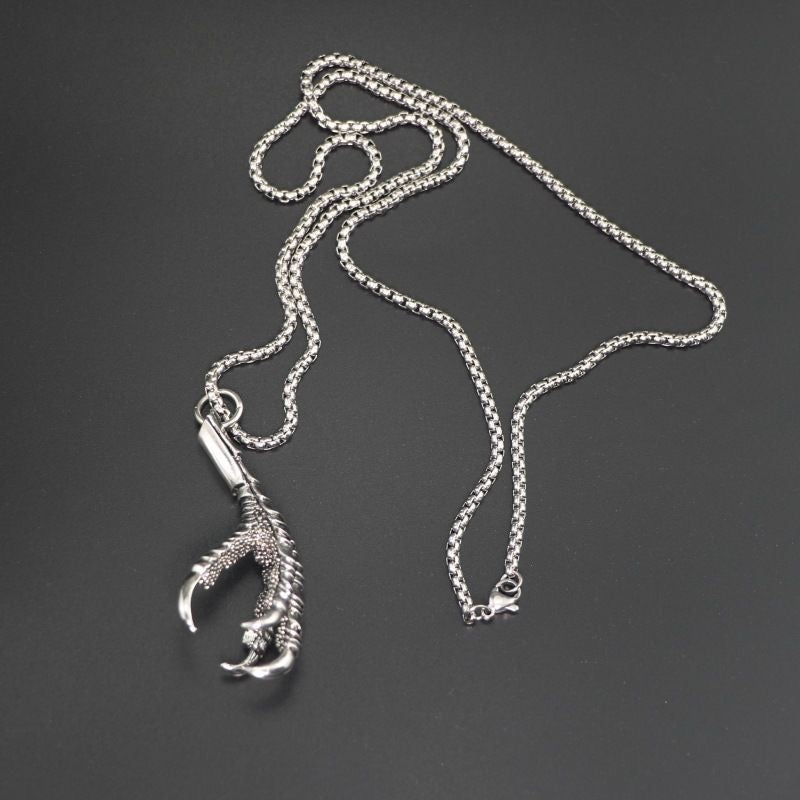 Eagle Claw Pendant Necklace – Gothic Punk Bird Talon Jewelry for Men & Women, Dark Street Style