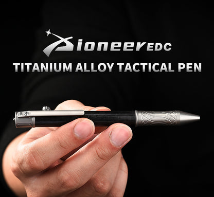 Premium carbon fiber titanium alloy tactical pen for writing and everyday carry
