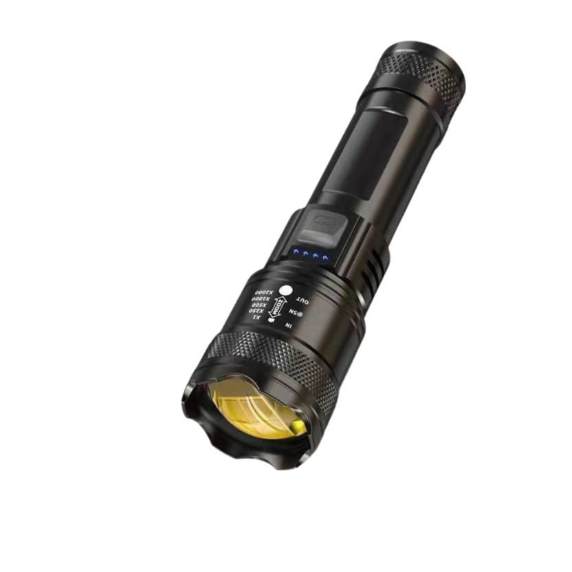 7500 lumens tactical LED flashlight zoomable rechargeable outdoor light