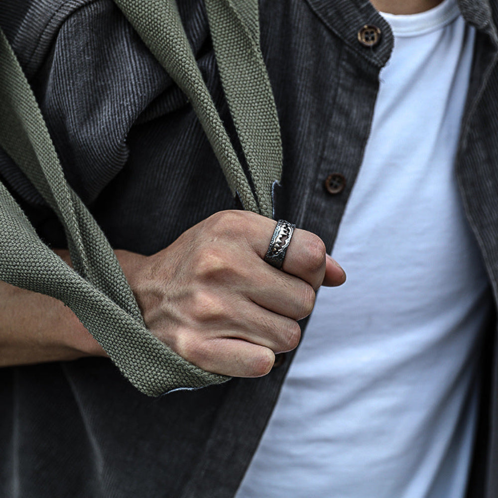 Venom PureSilver Plated Brass Adjustable Ring-- Handmade