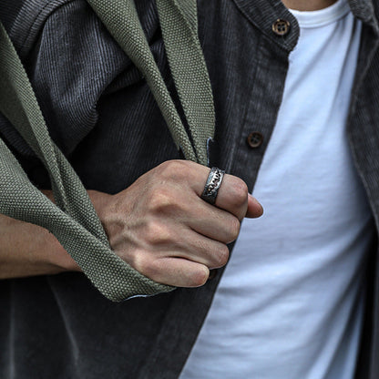 Venom PureSilver Plated Brass Adjustable Ring-- Handmade