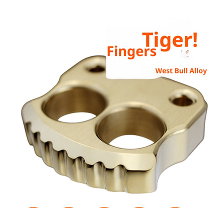 Full Brass 2-Finger Knuckle Duster - EDC Self-Defense Tool