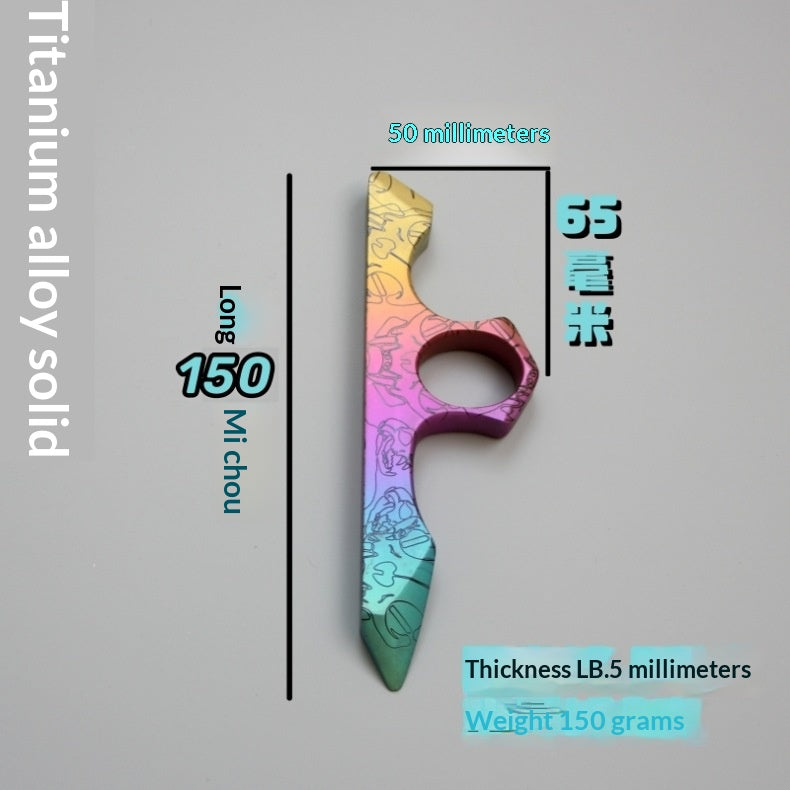 Titanium Alloy EDC Pry Bar – Rainbow Finish Outdoor Utility Tool
