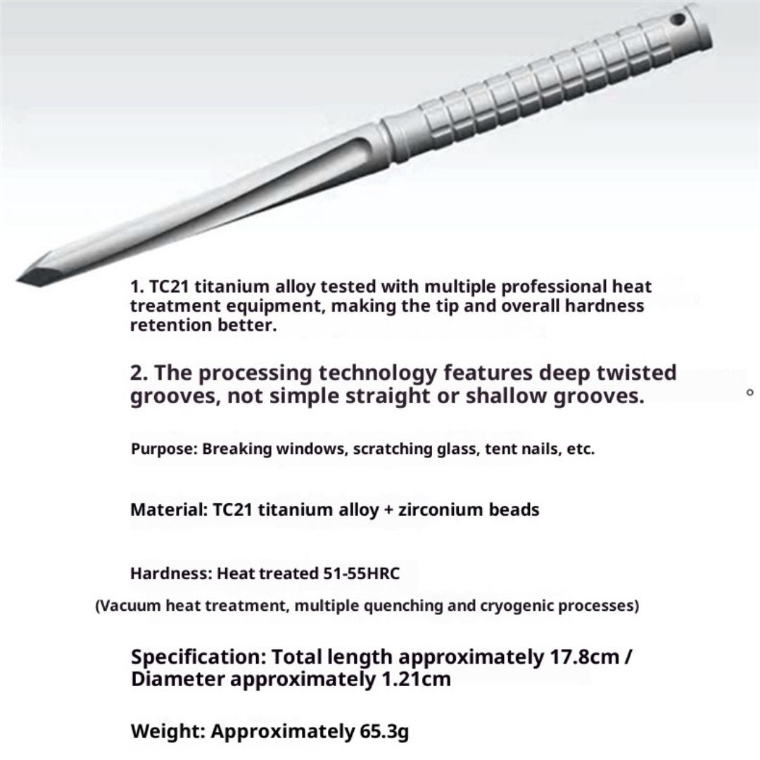 Titanium TC21 Tactical Dagger - EDC Self-Defense Tool