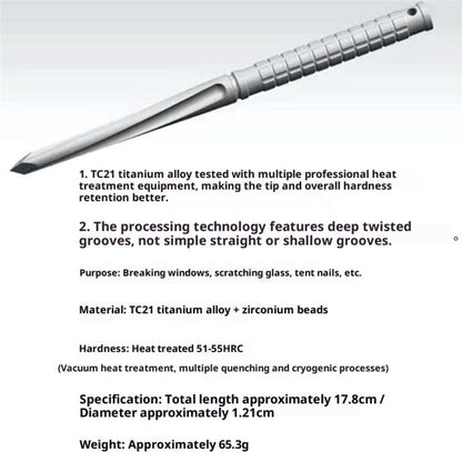 Titanium TC21 Tactical Dagger - EDC Self-Defense Tool