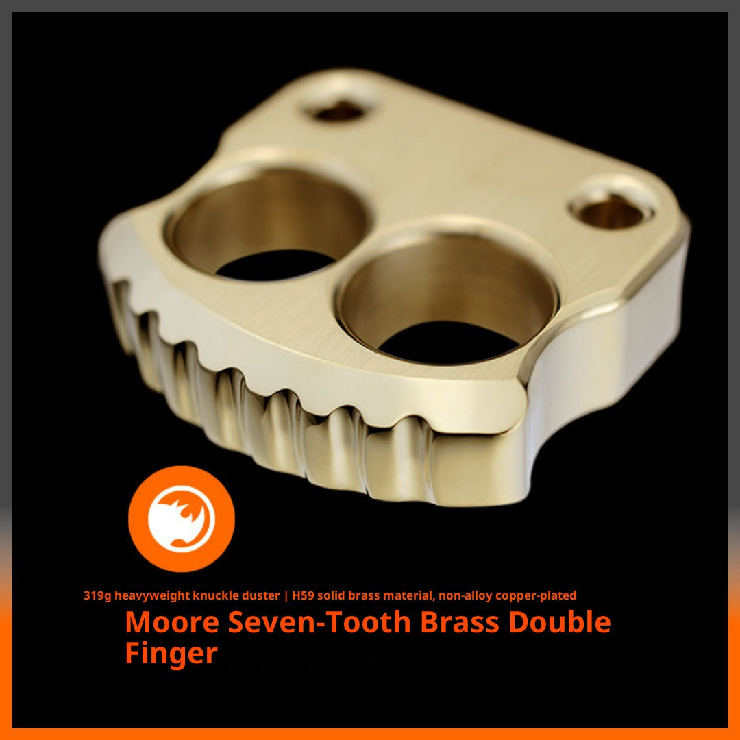 Full Brass 2-Finger Knuckle Duster - EDC Self-Defense Tool