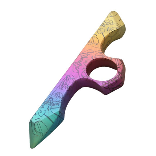 titanium alloy rainbow finish edc pry tool