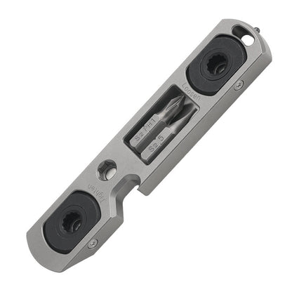 TC4 Titanium Alloy Multi-Functional EDC Pry Bar - Tactical Ratchet Wrench, Screwdriver & Window Breaker Tool