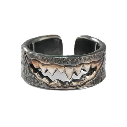 Venom PureSilver Plated Brass Adjustable Ring-- Handmade