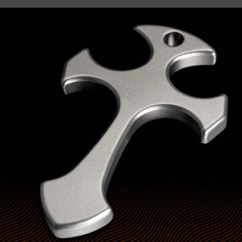 Titanium Alloy Self-Defense Cross Pendant EDC Tool