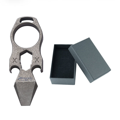 EDC Multi-Tool Self-Defense Keychain - Titanium Alloy with Brass Knuckle