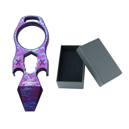 EDC Multi-Tool Self-Defense Keychain - Titanium Alloy with Brass Knuckle