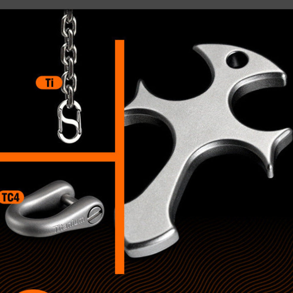 Titanium Alloy Self-Defense Cross Pendant EDC Tool