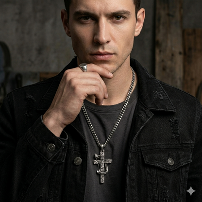 Gothic Cobra Snake Cross Pendant Necklace | Punk Street Jewelry