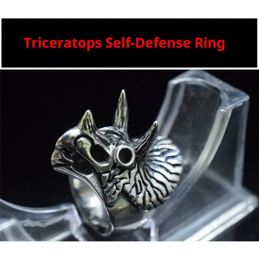 Wolf Head Full Stainless Steel Self Defense Ring – Gothic Style Jewelry